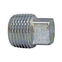 ⅛ inch NPT galvanized malleable iron square head plug