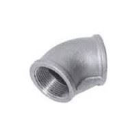 Picture of ⅛ inch NPT threaded 45 deg malleable iron elbow