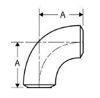 Picture of ½ inch schedule 10 long radius 304 Stainless Steel 90 deg weld on elbow