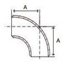 Picture of ½ inch schedule 10 long radius 316 Stainless Steel 90 deg weld on elbow