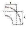 schedule 80 weld on elbow stainless steel line drawing