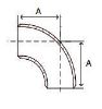 Picture of 1-1/2 inch Long Radius 90 degree Schedule 80S 304 Stainless Steel Weld Elbow