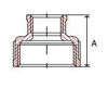 Picture of 3/8 x 1/8  inch NPT 304 stainless steel class 150 reducing coupling