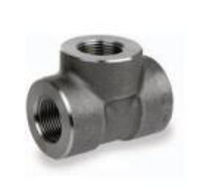 Picture of ¼ inch NPT forged carbon steel class 3000 threaded straight tee