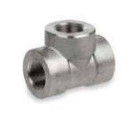 Picture of ⅛ inch NPT forged 316 stainless steel class 3000 threaded straight tee