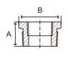 Picture of ⅜ x ¼ inch NPT forged carbon steel class 3000 threaded reducing hex bushing