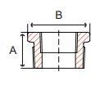 class 3000 forged stainless steel reducing bushing line drawing