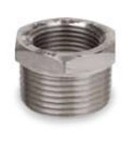 Picture of ½ x ⅛ inch NPT forged 304 stainless steel class 3000 threaded reducing hex bushing