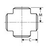 line drawing of weld on cross