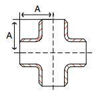 Picture of 1-1/2 inch schedule 10 316 stainless steel weld on cross