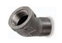 Picture of ⅛ inch NPT malleable iron class 150 threaded 45 degree street elbow