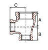 Picture of 3/8 x 3/8 x 1/4 inch NPT Class 150 Malleable Iron Reducing Tee