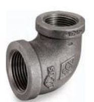Picture of 4 X 2-1/2 inch NPT 90 degree class 150 malleable iron reducing elbow