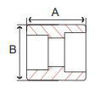 Picture of Class 3000 forged carbon steel socket weld reducing coupling 1/2 x 3/8  inch