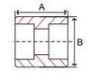 Picture of ¼ inch forged 304 stainless steel socket weld coupling