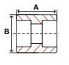 Picture of 1/2 x 1/4  inch class 3000 forged 304 stainless steel socket weld reducing coupling