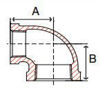 Picture of 1/2 X 1/4 inch NPT Threaded Bronze 90 degree reducing elbow