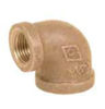 Picture of 1 X 3/4 inch NPT Threaded Bronze 90 degree reducing elbow