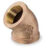 Picture of ½ inch NPT Threaded Bronze 45 degree elbow