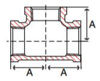 bronze threaded straight tee line drawing