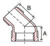 class 125 bronze 45 degree street elbow line drawing