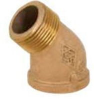 Picture of ¼ inch NPT Threaded Bronze 45 degree street elbow