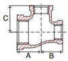 Picture of 1/2 x 1/2 x 1/4 inch NPT threaded bronze reducing tee