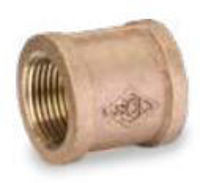 Picture of 3/4 inch NPT threaded bronze full coupling