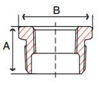 Picture of ⅜ x ¼ inch NPT threaded bronze reducing bushing