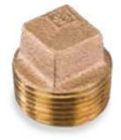 Picture of ¼ inch NPT threaded bronze square head solid plug