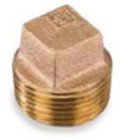 Picture of ⅜ inch NPT threaded bronze square head solid plug