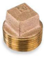 Picture of 1 inch NPT threaded bronze square head hollow core plug