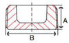 square countersunk head bronze plug line drawing