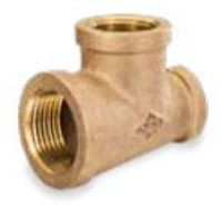 Picture of 1/2 x 1/2 x 3/8 inch NPT threaded lead free bronze reducing tee