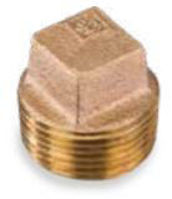 Picture of ⅛ inch NPT threaded lead free bronze square head solid plug