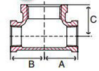 Picture of ¾ x 1-1/4 inch galvanized class 150 bull head tee