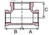 Picture of ¾ x 1 inch galvanized class 150 bull head tee