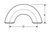 short radius  weld on 180 degree return bends line drawing