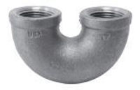 Picture of ¾ inch NPT black 180 degree open return bend