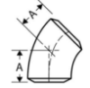 weld on 45 degree elbow line drawing