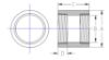Picture of 1-1/4 inch NPT class 300 malleable iron full coupling