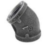 Picture of ½ inch NPT class 300 threaded 45 deg malleable iron elbow